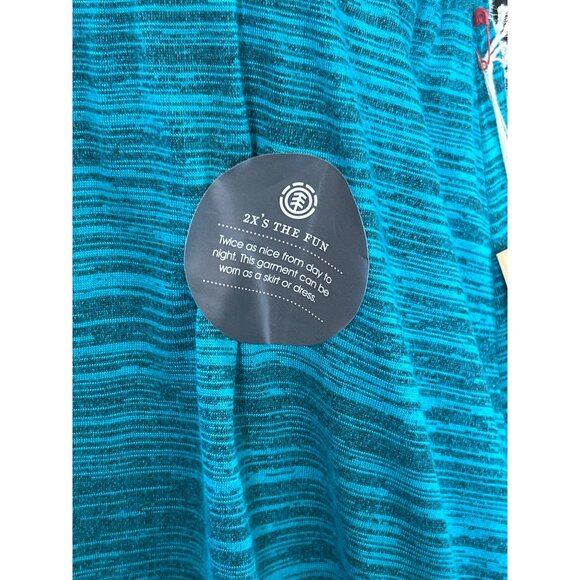 (5 for $25) Element Aura Convertible Strapless Teal Smocked Midi Dress & Skirt - Picture 4 of 4